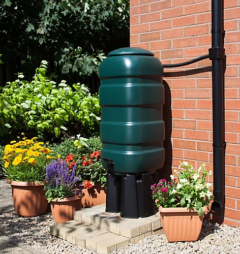 100L Slimline Water Butt Set Space Saving Water Container Stand Tap & Diverter 1 100L Slimline Water Butt Set Space Saving Water Container Stand Tap & Diverter