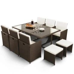 11pc Rattan Garden Furniture Set