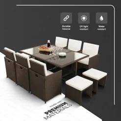 11pc Rattan Garden Furniture Set -Outsunny Garden Zone 11pc rattan garden furniture set5056475406593 03c MP