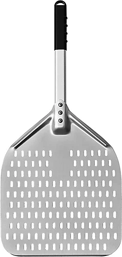 12" Non-Stick Perforated Pizza Peel With Long Handle - Ideal For Ooni Pizza Ovens