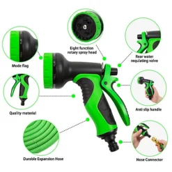 15m Expandable Garden Hose Pipe With 7 Function Anti Kink Water Hose Gun -Outsunny Garden Zone 15m expandable garden hose pipe with 7 function anti kink water hose gun5056368037344 04c MP