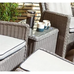 2 Seater Natural Stone Rattan Weave Garden Reclining Sun Lounger Set -Outsunny Garden Zone 2 seater natural stone rattan weave garden reclining sun lounger set0792273864532 03c MP