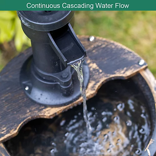 2-Tier Barrel Cascading Water Feature 2 2-Tier Barrel Cascading Water Feature - Image 2