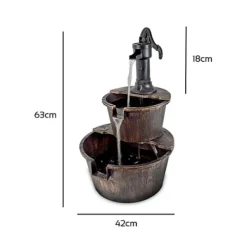 2-Tier Barrel Cascading Water Feature 6 2-Tier Barrel Cascading Water Feature -Outsunny Garden Zone 2 tier barrel cascading water feature5025301208905 03c MP