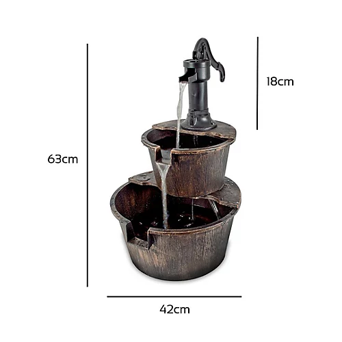 2-Tier Barrel Cascading Water Feature 3 2-Tier Barrel Cascading Water Feature - Image 3