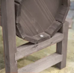 2 Tier Wood Barrel Planter With Trellis - Putty -Outsunny Garden Zone 2 tier wood barrel planter with trellis putty5034567870184 04c MP