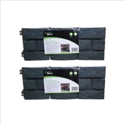 2 X 17cm 4 Piece Grey Brick Effect Garden Edging Decorative Boarder