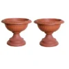 2 X 42cm Grecian Plastic Urn Garden Patio Planter Plant Pot Bowl - Terracotta Colour