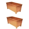 2 X 55cm Grosvenor Trough Plastic Patio Planter Rectangle 55cm Terracotta Colour