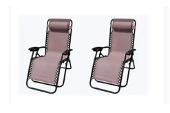 2 X Blush Pink Zero Gravity Chair Lounger