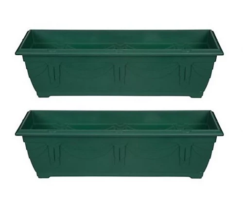 2 X Large Venetian Patio Planter Trough Plant Pot 60cm Plastic Green Colour Pot 1 2 X Large Venetian Patio Planter Trough Plant Pot 60cm Plastic Green Colour Pot
