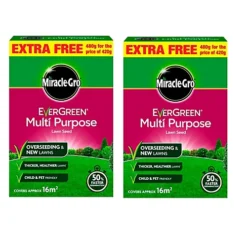 2 X Miracle-Gro Evergreen Multi Purpose Lawn Seed 480g