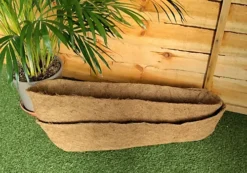 2 X Natural Coco Wall Trough Liner Cupped Shaped Coco Liner For 30 Inch Wall Basket