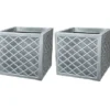 2 X Strata 39cm Lazio Planter GN696-PEW-ST Grey Planter