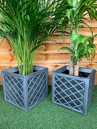 2 X Strata 39cm Lazio Planter GN696-PEW-ST Grey Planter 2 2 X Strata 39cm Lazio Planter GN696-PEW-ST Grey Planter - Image 2
