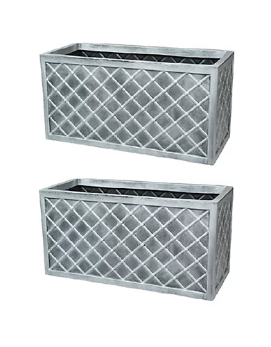 2 X Strata 70cm Lazio Trough GN699-PEW-ST Grey Trough 1 2 X Strata 70cm Lazio Trough GN699-PEW-ST Grey Trough