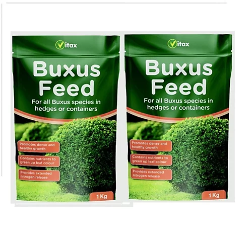 2 X Vitax Buxus Feed Fertiliser Plant Feed Hedges Or Containers Resealable Pouch 1kg 1 2 X Vitax Buxus Feed Fertiliser Plant Feed Hedges Or Containers Resealable Pouch 1kg