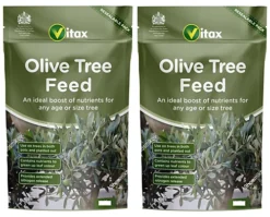 2 X Vitax Organic Olive Tree Fertiliser Plant Feed Boosts Fruiting Reseal Pouch 900g