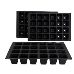 24 Cell Plant Trays Bedding Plant Pack Plastic Inserts Seed Tray Pots 18 Trays -Outsunny Garden Zone 24 cell plant trays bedding plant pack plastic inserts seed tray pots 18 trays5056316367462 04c MP
