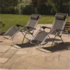 2x Reclining Sun Loungers With Head Rest