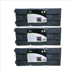 3 X 17cm 4 Piece Grey Brick Effect Garden Edging Decorative Boarder