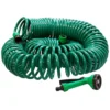30m (100ft) Garden Or Patio Coil Hose Pipe With Free Spray Gun
