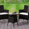 3PC Rattan Bistro Set Outdoor Garden Patio Furniture In Black