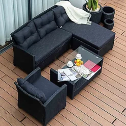 4 Piece Corner Charcoal Grey Rattan Luxury Garden Furniture Set 6 4 Piece Corner Charcoal Grey Rattan Luxury Garden Furniture Set -Outsunny Garden Zone 4 piece corner charcoal grey rattan luxury garden furniture set5056413116444 03c MP