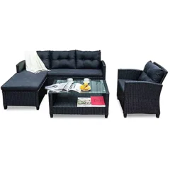 4 Piece Corner Charcoal Grey Rattan Luxury Garden Furniture Set 7 4 Piece Corner Charcoal Grey Rattan Luxury Garden Furniture Set -Outsunny Garden Zone 4 piece corner charcoal grey rattan luxury garden furniture set5056413116444 04c MP