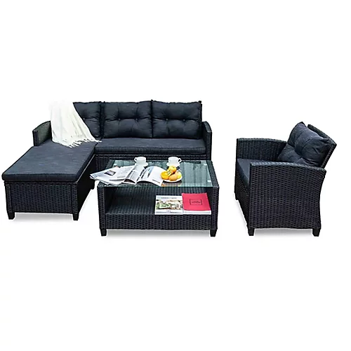 4 Piece Corner Charcoal Grey Rattan Luxury Garden Furniture Set 4 4 Piece Corner Charcoal Grey Rattan Luxury Garden Furniture Set - Image 4