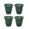 4 X 38cm Green Colour Round Bell Plant Pot Flower Planter Plastic Garden Pot