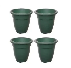 4 X 38cm Green Colour Round Bell Plant Pot Flower Planter Plastic Garden Pot