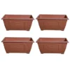 4 X 40cm Small Plastic Venetian Window Box Trough Planter Pot Terracotta Colour