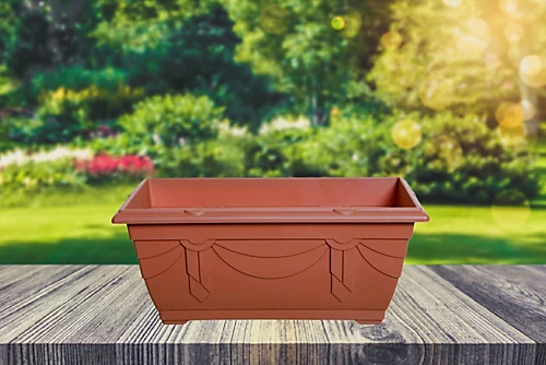 4 X 40cm Small Plastic Venetian Window Box Trough Planter Pot Terracotta Colour 3 4 X 40cm Small Plastic Venetian Window Box Trough Planter Pot Terracotta Colour - Image 3