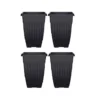 4 X 42cm Tall Athens Plant Pot Flared Garden Plastic Patio Flower Planter Black Colour