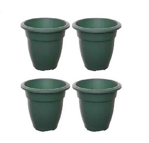 4 X 45cm Green Colour Round Bell Plant Pot Flower Planter Plastic 1 4 X 45cm Green Colour Round Bell Plant Pot Flower Planter Plastic