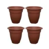 4 X 45cm Terracotta Colour Round Bell Plant Pot Flower Planter Plastic