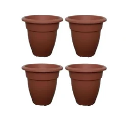4 X 45cm Terracotta Colour Round Bell Plant Pot Flower Planter Plastic