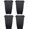 4 X 55cm Tall Athens Plant Pot Flared Garden Plastic Patio Flower Planter Black Colour