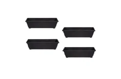 4 X 60cm Slim Plastic Venetian Window Box Trough Planter Pot Black Colour