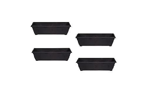 4 X 60cm Slim Plastic Venetian Window Box Trough Planter Pot Black Colour 1 4 X 60cm Slim Plastic Venetian Window Box Trough Planter Pot Black Colour