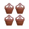4 X Small 31cm Venetian Wall Planter Basket Garden Pot Plastic Terracotta Colour