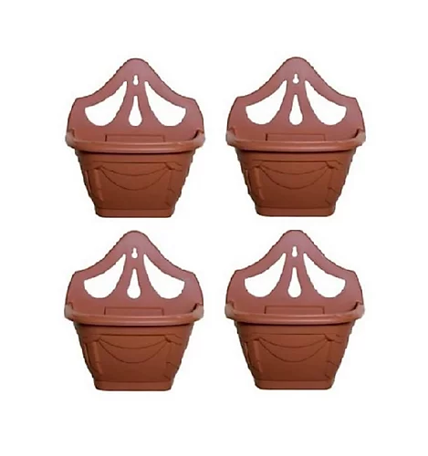 4 X Small 31cm Venetian Wall Planter Basket Garden Pot Plastic Terracotta Colour 1 4 X Small 31cm Venetian Wall Planter Basket Garden Pot Plastic Terracotta Colour