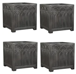 4 X Strata 32cm Gothic Planter GN567-PEW-ST Grey Planter