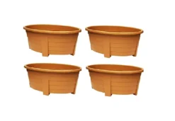 4 X Terracotta Oval Planter Trough 55cm