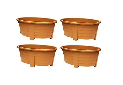 4 X Terracotta Oval Planter Trough 55cm 1 4 X Terracotta Oval Planter Trough 55cm