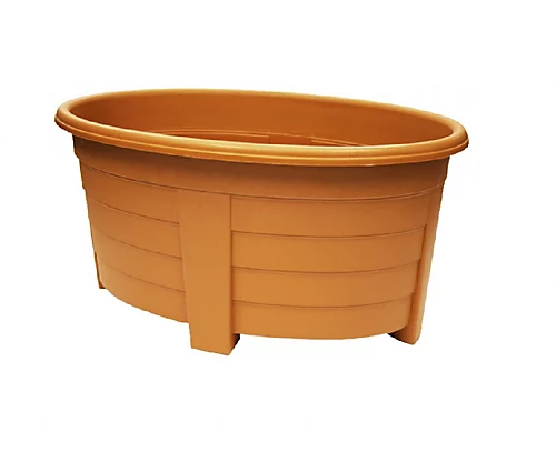 4 X Terracotta Oval Planter Trough 55cm 2 4 X Terracotta Oval Planter Trough 55cm - Image 2