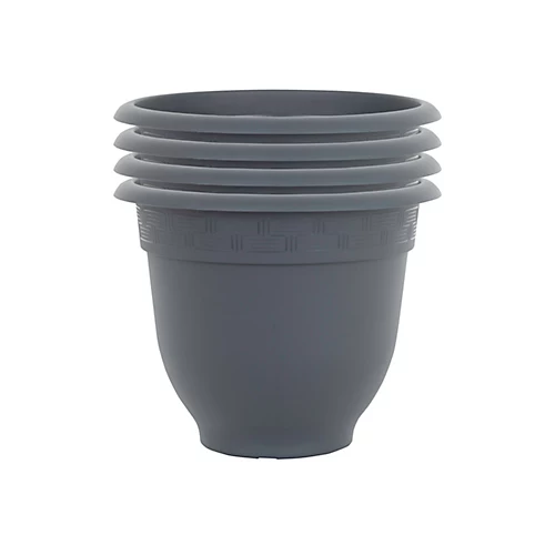 4 X Wham Bell Pot 36cm Round Recycled Plastic Planter Slate 3 4 X Wham Bell Pot 36cm Round Recycled Plastic Planter Slate - Image 3