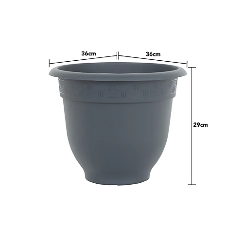 4 X Wham Bell Pot 36cm Round Recycled Plastic Planter Slate 4 4 X Wham Bell Pot 36cm Round Recycled Plastic Planter Slate - Image 4