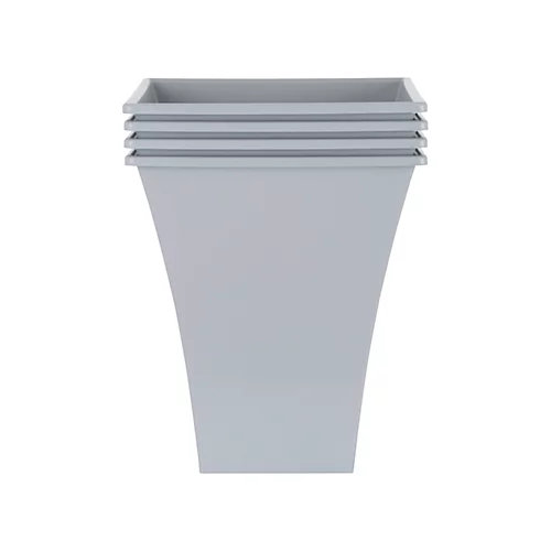 4 X Wham Metallica 28cm Square Recycled Plastic Planter Upcycle Grey 4 4 X Wham Metallica 28cm Square Recycled Plastic Planter Upcycle Grey - Image 4